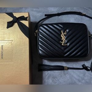 Brand New Black/Gold YSL LOU CAMERA BAG IN QUILTED LEATHER